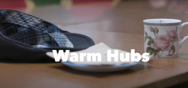 A screenshot taken from the youtube video, of a hat, sourcer, and tea cup with the title warm hubs